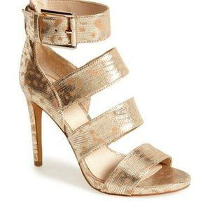 Gold metallic Vince Camuto heels